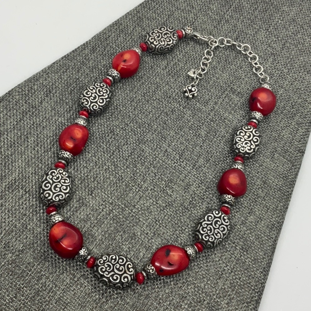 Brighton Red Bamboo Full Moon Rising Necklace